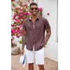COOFANDY Men’s Button Down Shirts Short Sleeve Casual Summer Beach Vacation Wedding Shirt with Pocket(Red)