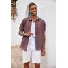 COOFANDY Men’s Button Down Shirts Short Sleeve Casual Summer Beach Vacation Wedding Shirt with Pocket(Red)