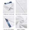 COOFANDY Men’s Button Down Shirts Short Sleeve Casual Summer Beach Vacation Wedding Shirt with Pocket(White – Blue Plaid)