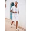 COOFANDY Men’s Button Down Shirts Short Sleeve Casual Summer Beach Vacation Wedding Shirt with Pocket(White)