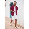 COOFANDY Men’s Button Down Shirts Short Sleeve Casual Summer Beach Vacation Wedding Shirt with Pocket(Wine Red)