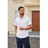 COOFANDY Mens Wrinkle Free Dress Shirt Short Sleeve Button Down Print Shirt Summer Business Casual Shirts with Pocket(A-white)