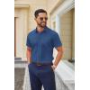 COOFANDY Mens Wrinkle Free Dress Shirt Short Sleeve Button Down Print Shirt Summer Business Casual Shirts with Pocket(Blue White Star)