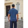 COOFANDY Mens Wrinkle Free Dress Shirt Short Sleeve Button Down Print Shirt Summer Business Casual Shirts with Pocket(Blue White Star)