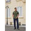 COOFANDY Mens Wrinkle Free Dress Shirt Short Sleeve Button Down Print Shirt Summer Business Casual Shirts with Pocket(Dark Army Green)