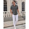 COOFANDY Mens Wrinkle Free Dress Shirt Short Sleeve Button Down Print Shirt Summer Business Casual Shirts with Pocket(Dark Gray)