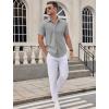 COOFANDY Mens Wrinkle Free Dress Shirt Short Sleeve Button Down Print Shirt Summer Business Casual Shirts with Pocket(Light Gray)