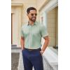 COOFANDY Mens Wrinkle Free Dress Shirt Short Sleeve Button Down Print Shirt Summer Business Casual Shirts with Pocket(Light Green-flower)