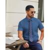 COOFANDY Mens Wrinkle Free Dress Shirt Short Sleeve Button Down Print Shirt Summer Business Casual Shirts with Pocket(Navy Blue)