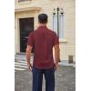COOFANDY Mens Wrinkle Free Dress Shirt Short Sleeve Button Down Print Shirt Summer Business Casual Shirts with Pocket(Wine Red-polka Dots)
