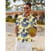 COOFANDY Mens Hawaiian Shirt Short Sleeve Button Down Shirts Tropical Floral Summer Beach Shirts(Yellow – Palm Leaf)