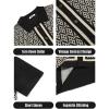 COOFANDY Men’s 2 Piece Outfit Vintage Short Sleeve Button Down Knit Polo Shirts Casual Beach Shorts Sets(Black & Light Khaki)