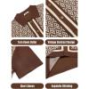 COOFANDY Men’s 2 Piece Outfit Vintage Short Sleeve Button Down Knit Polo Shirts Casual Beach Shorts Sets(Brown & Light Khaki)