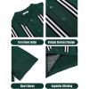 COOFANDY Men’s 2 Piece Outfit Vintage Short Sleeve Button Down Knit Polo Shirts Casual Beach Shorts Sets(Green Stripes)