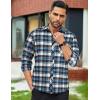 COOFANDY Men’s Flannel Plaid Shirts Long Sleeve Button Down Shirts Casual Fall Shirt Jacket(Blue&white)