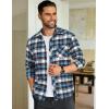 COOFANDY Men’s Flannel Plaid Shirts Long Sleeve Button Down Shirts Casual Fall Shirt Jacket(Blue&white)