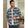 COOFANDY Men’s Flannel Plaid Shirts Long Sleeve Button Down Shirts Casual Fall Shirt Jacket(Green&white)