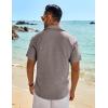 COOFANDY Men’s Linen Shirts Short Sleeve Button Down Shirt Casual Beach Summer Shirts Wedding Vacation Shirt(Brown)