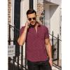 COOFANDY Mens Short Sleeve Button Down Shirts Wrinkle Free Dress Shirts Casual Polka Dot Print Shirt with Pocket(Wine Red(square))
