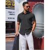 COOFANDY Mens Wrinkle Free Shirts 2026 Short Sleeve Casual Button Down Summer Dress Shirts(Black)