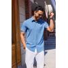 COOFANDY Mens Wrinkle Free Shirts 2026 Short Sleeve Casual Button Down Summer Dress Shirts(Blue)