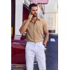COOFANDY Mens Wrinkle Free Shirts 2026 Short Sleeve Casual Button Down Summer Dress Shirts(Camel)