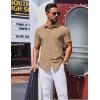 COOFANDY Mens Wrinkle Free Shirts 2026 Short Sleeve Casual Button Down Summer Dress Shirts(Camel)