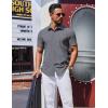 COOFANDY Mens Wrinkle Free Shirts 2026 Short Sleeve Casual Button Down Summer Dress Shirts(Dark Grey)