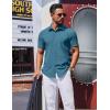 COOFANDY Mens Wrinkle Free Shirts 2026 Short Sleeve Casual Button Down Summer Dress Shirts(Deep Blue)