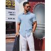 COOFANDY Mens Wrinkle Free Shirts 2026 Short Sleeve Casual Button Down Summer Dress Shirts(Light Blue)