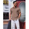 COOFANDY Mens Wrinkle Free Shirts 2026 Short Sleeve Casual Button Down Summer Dress Shirts(Light Brown)