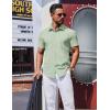 COOFANDY Mens Wrinkle Free Shirts 2026 Short Sleeve Casual Button Down Summer Dress Shirts(Light Green)