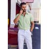 COOFANDY Mens Wrinkle Free Shirts 2026 Short Sleeve Casual Button Down Summer Dress Shirts(Light Green)