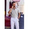 COOFANDY Mens Wrinkle Free Shirts 2026 Short Sleeve Casual Button Down Summer Dress Shirts(Light Grey)