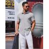 COOFANDY Mens Wrinkle Free Shirts 2026 Short Sleeve Casual Button Down Summer Dress Shirts(Light Grey)