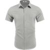 COOFANDY Mens Wrinkle Free Shirts 2026 Short Sleeve Casual Button Down Summer Dress Shirts(Light Grey)