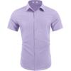 COOFANDY Mens Wrinkle Free Shirts 2026 Short Sleeve Casual Button Down Summer Dress Shirts(Lilac)