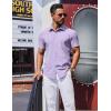 COOFANDY Mens Wrinkle Free Shirts 2026 Short Sleeve Casual Button Down Summer Dress Shirts(Lilac)