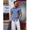 COOFANDY Mens Wrinkle Free Shirts 2026 Short Sleeve Casual Button Down Summer Dress Shirts(Navy)