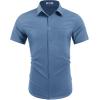 COOFANDY Mens Wrinkle Free Shirts 2026 Short Sleeve Casual Button Down Summer Dress Shirts(Navy)
