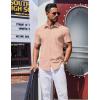 COOFANDY Mens Wrinkle Free Shirts 2026 Short Sleeve Casual Button Down Summer Dress Shirts(Orange-pink)