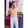 COOFANDY Mens Wrinkle Free Shirts 2026 Short Sleeve Casual Button Down Summer Dress Shirts(Orange-pink)