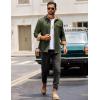 COOFANDY Men’s Flannel Long Sleeve Button Down Casual Plaid Shirt With Pocket(Army Green)