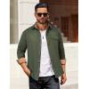 COOFANDY Men’s Flannel Long Sleeve Button Down Casual Plaid Shirt With Pocket(Army Green)