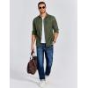 COOFANDY Men’s Flannel Long Sleeve Button Down Casual Plaid Shirt With Pocket(Army Green)