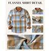 COOFANDY Men’s Flannel Long Sleeve Button Down Casual Plaid Shirt With Pocket(Blue Brown Plaid)