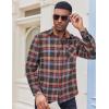 COOFANDY Men’s Flannel Long Sleeve Button Down Casual Plaid Shirt With Pocket(Blue Brown Red Plaid)
