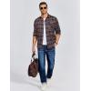 COOFANDY Men’s Flannel Long Sleeve Button Down Casual Plaid Shirt With Pocket(Cedarwood Plaid)