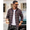 COOFANDY Men’s Flannel Long Sleeve Button Down Casual Plaid Shirt With Pocket(Cedarwood Plaid)