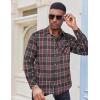 COOFANDY Men’s Flannel Long Sleeve Button Down Casual Plaid Shirt With Pocket(Cedarwood Plaid)